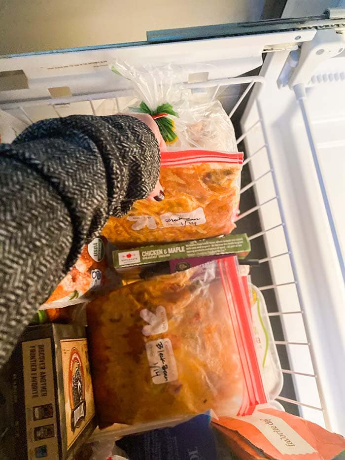 storing soup in small space in freezer