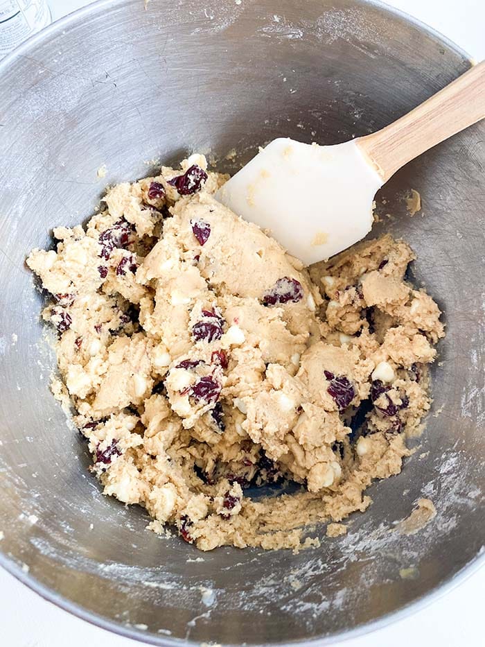 white chocolate cherry cookie dough