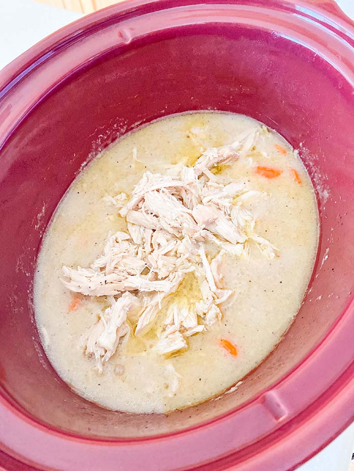 put chicken back in slow cooker