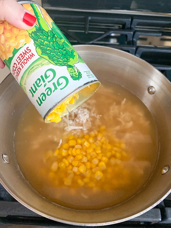 add corn to pot