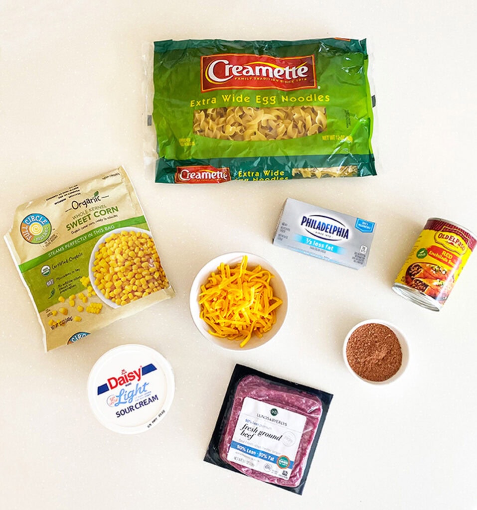 ingredients for enchilada pasta bake