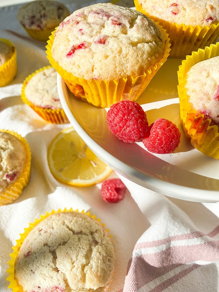 easy lemon raspberry muffins