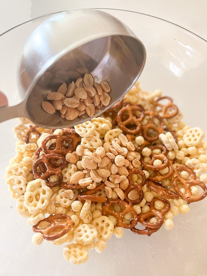 add peanuts to bowl