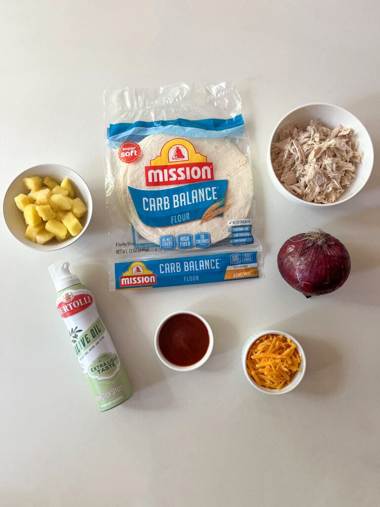 ingredients for BBQ Chicken Quesadilla with Pineapple