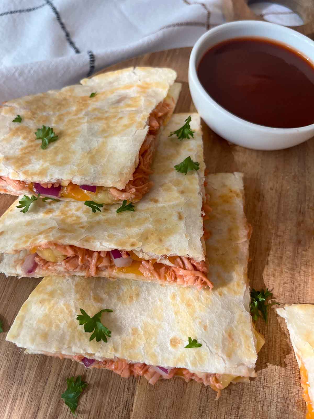 BBQ Chicken Quesadilla With Pineapple