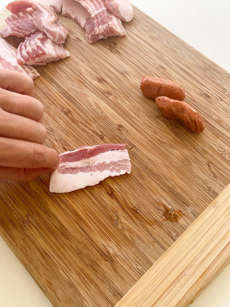 take a cut piece of bacon