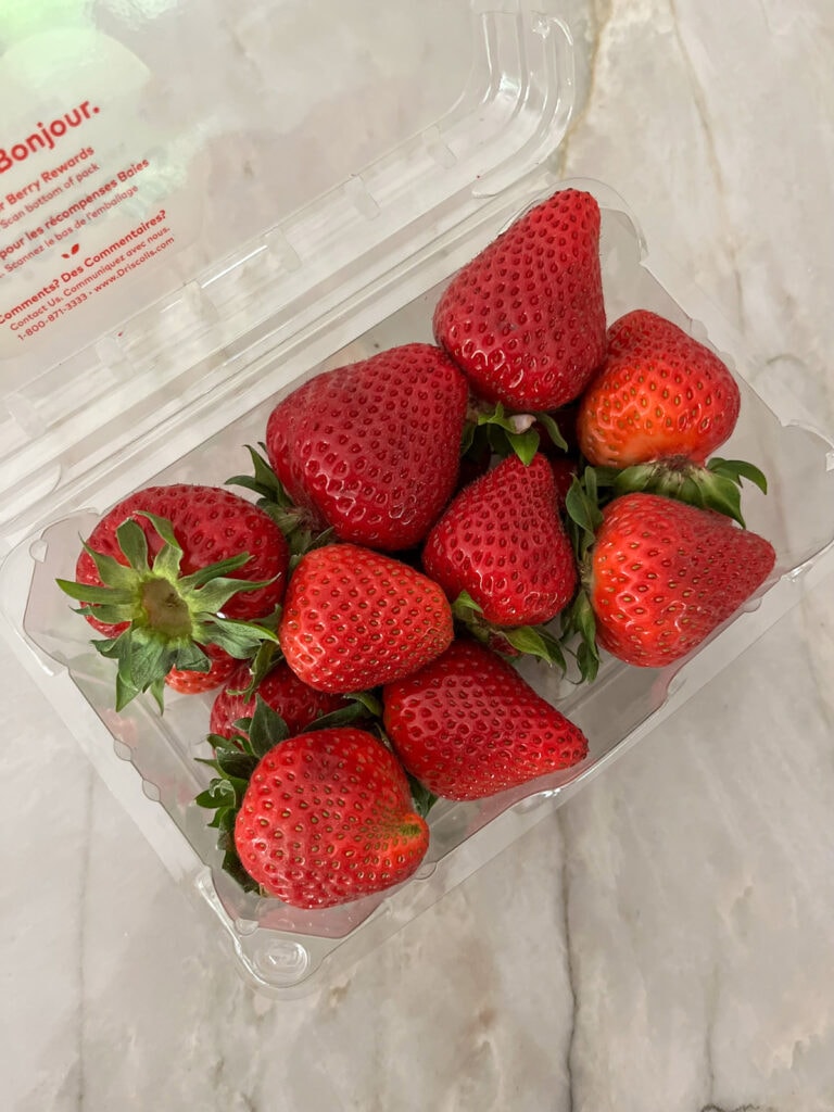 carton of fresh strawberries