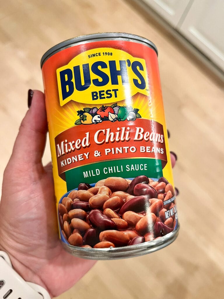 A can of Bush's mixed chili beans
