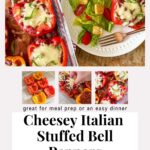 Pinterest Pin for Italian Stuffed Peppers with Meat Sauce