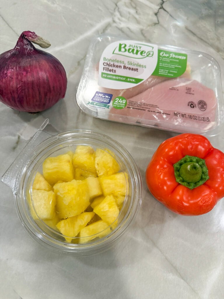 Ingredients for Sheet Pan Hawaiian Chicken